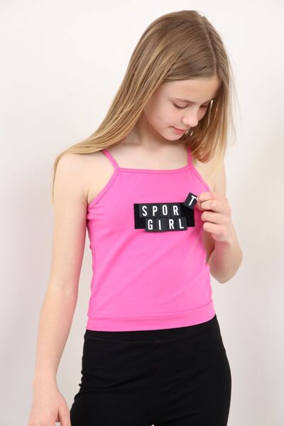 Toontoy Girl's Printed Square Neck Basic Undershirt
