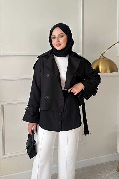 LOCCO Γυναικεία Φούστα με Κουμπιά Επέκτασης Μήκους, Μαύρο Εσωτερικό Ένδυμα