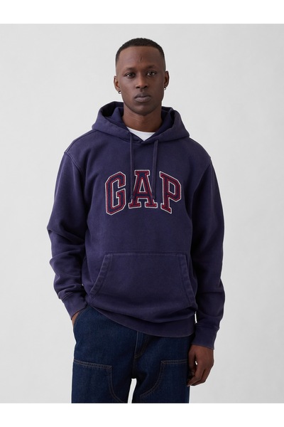 GAP Erkek Lacivert VintageSoft Relaxed Logo Sweatshirt