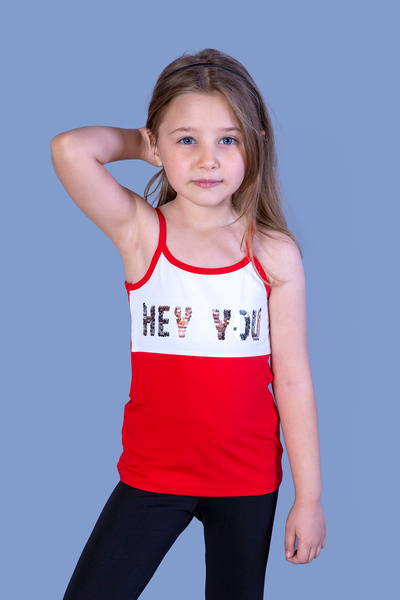 Toontoy Girl's Printed Square Neck Basic Undershirt