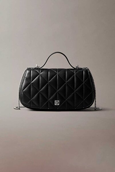 Calvin Klein Women's Quilted Top Handle Bag Shoulder Bag - Black