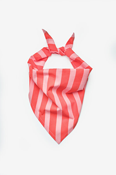 Le Mabelle Eșarfă triunghiulară pentru copii cu model în dungi roșii