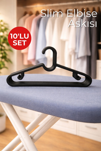 Nandy Home 10 Adet Slim Elbise Askısı - Esnek ve Dayanıklı Kıyafet Askısı