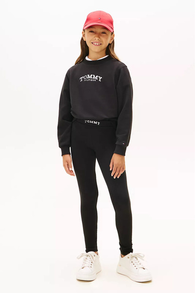 Tommy Hilfiger Girl's Crew Neck Legging Tracksuit Set - Black