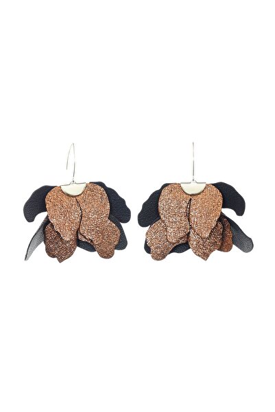 HAIArt Large Flower Earrings - Metallic Copper