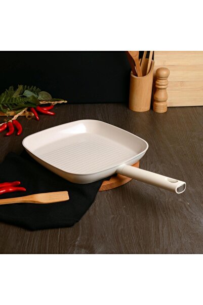 Belariva 28 cm White Silicone Handle Grilling Pan