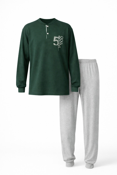 REMSA Момчешки комплект пижама от памучен джърси 4226 Зелен01