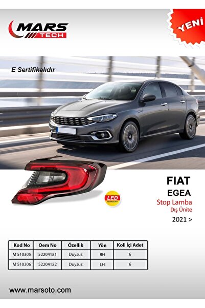 Mars Fiat Egea Ledli stop lambası sol dış taraf duysuz