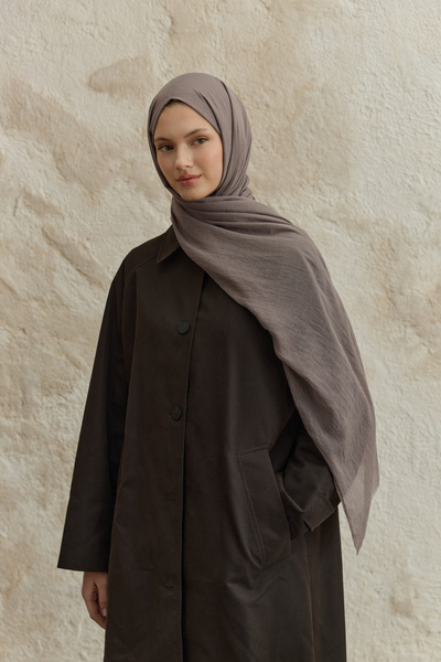 Qef Soft Line Cotton Shawl Dusty Brown