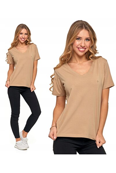 MORAJ Women's T-Shirt Cotton PREMIUM Loose T-Shirt Comfortable V-neck M