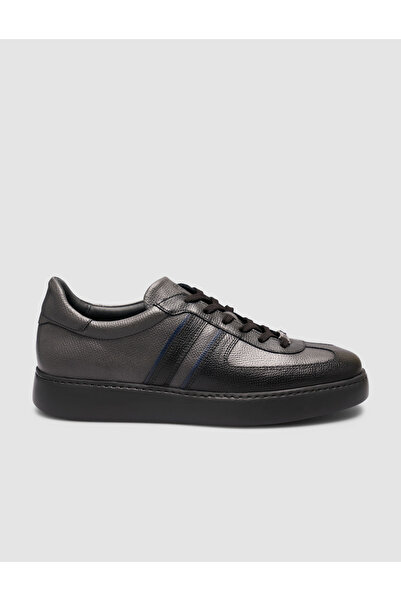 Cabani Black Genuine Leather Sneaker Shoes