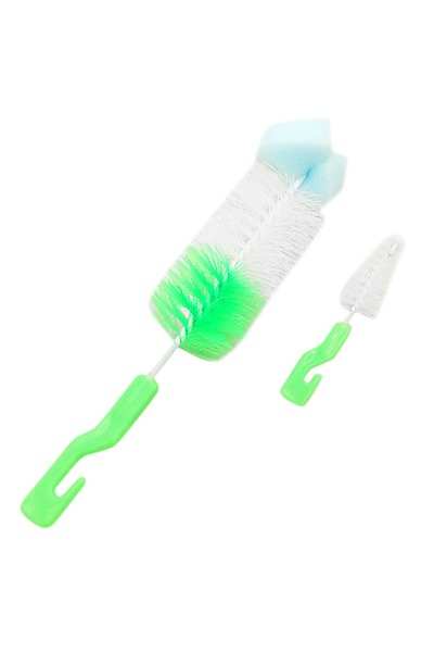 Primo Plus 2-piece feeding bottle cleaning brush Green and White