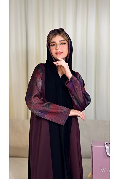 Warazan عباية انيقه بتخيلة لون برغندي