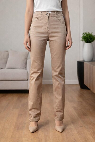 BONİTA بونيتاليز 185 جيب خلفي حجر عالي الخصر 5 جيوب ليكرا أنبوب الساق السراويل