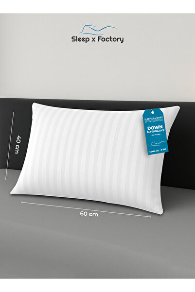 Sleep x Factory Striped Hotel Pillow 60x40 cm – Microfiber Soft & Supportive