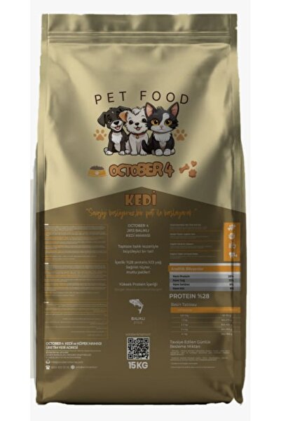 october4 Premium Somonlu Kedi Maması 15 KG