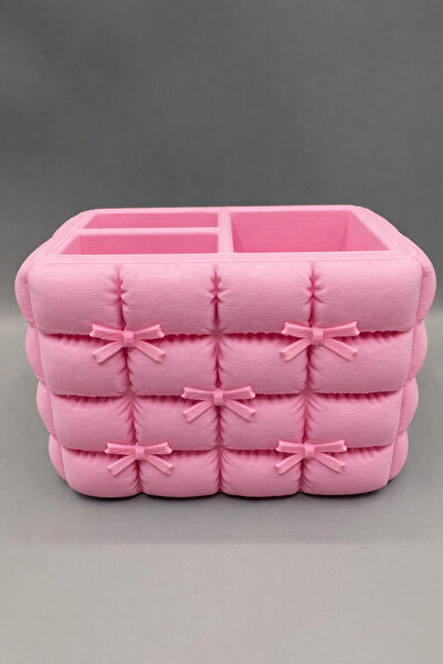 Lotus Fiyonk Detaylı Kapitoneli Çok Bölmeli Masaüstü Organizer / Makyaj Düzen...