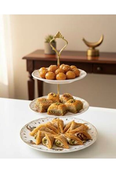 Generica ستاند 3 طبقات للضيافة والتقديم نقشة رمضانية