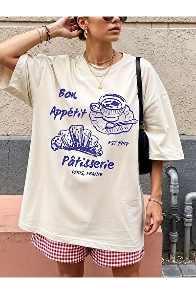 EFFRENATU تي شيرت نسائي مطبوع عليه نص - رقبة دائرية، أكمام قصيرة، كاجوال