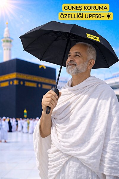 BAMBUKOKU Güneşten Koruyan Hac Umre Şemsiyesi. Kılıflı Mini Küçük Kapsül Şems...