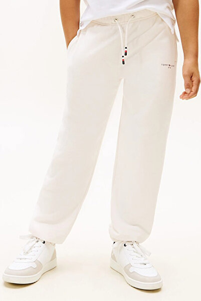 Tommy Hilfiger Unisex Çocuk Logolu Eşofman Altı - Kırık Beyaz