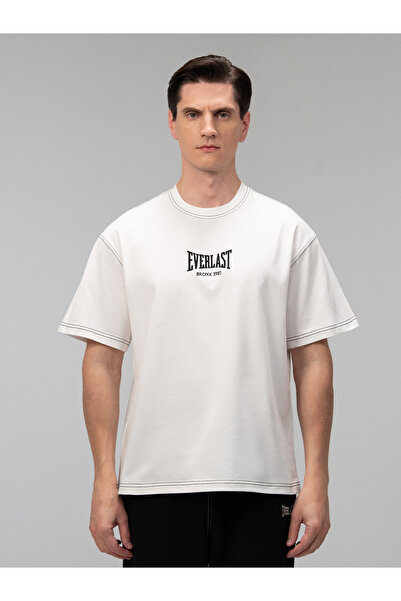 EVERLAST Ανδρικό μπλουζάκι Dot Collection Comfort Fit σε λευκό χρώμα