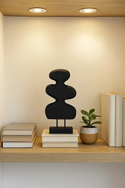 N.zone Abstract black wooden decorative sculpture on an easel - a modern arti...