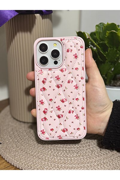 daystar Rose pattern quilted phone case compatible with iphone 16 pro max