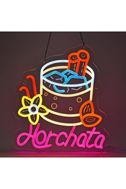 Slasa Horchata Neon Sign 38x32 cm with 6mm Acrylic Base LED Wall Decor Multic...