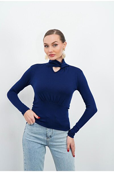 DOEDA MODA New Product Turtleneck Low-Cut Modal Fabric Women's Blouse with Dr...