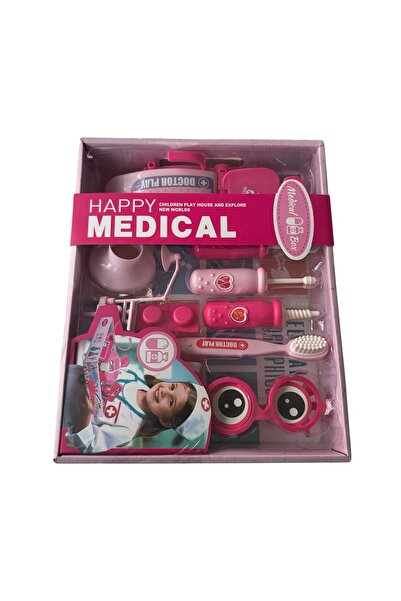 ADIRI SHOP Set Doctor pentru Copii „Happy Medical” – Trusă Medicală Roz cu Ac...