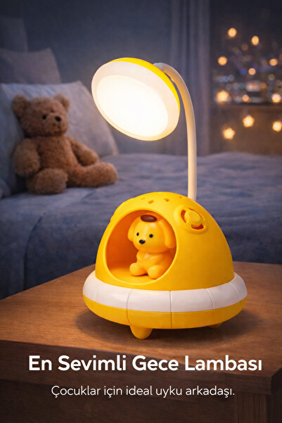 Arfseb Ayarlanabilir Boyunlu Projeksiyonlu Dekoratif Figürlü LED Gece ve Masa...