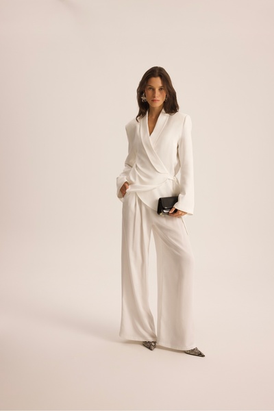 MAI STUDIOS CO. Mirelka Tie-Dye Ecru Blazer Trouser Suit