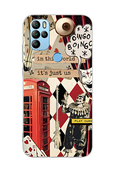 FLAMENKO حافظة هاتف شفافة بنمط مهرج متوافقة مع OMIX X300 / X500