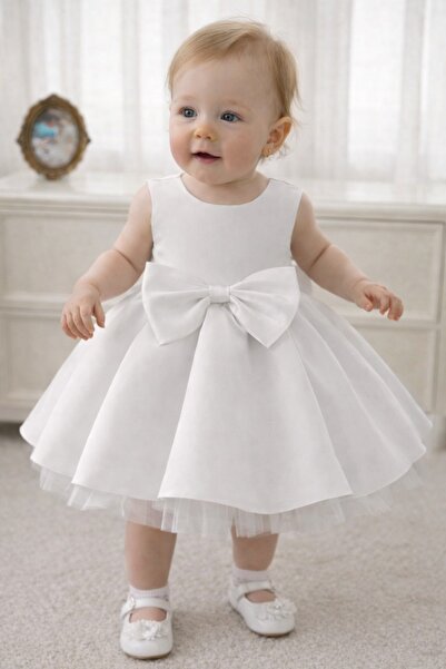 SUNEH Βρεφικό φόρεμα με λεπτομέρεια λευκού φιόγκου για γενέθλια, ειδική περίσ...