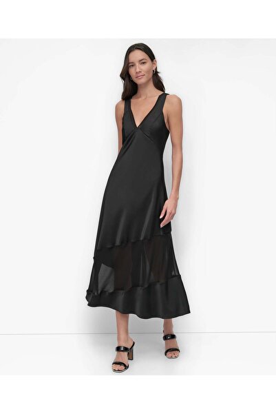 Dkny S/L V Nck Asym Dress