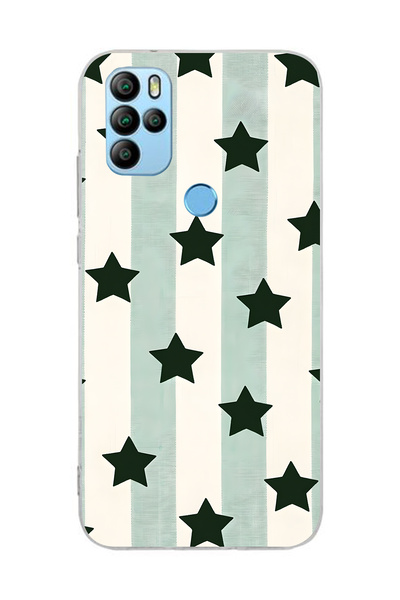 FLAMENKO حافظة هاتف شفافة بنمط نجمة مخططة متوافقة مع OMIX X300 / X500