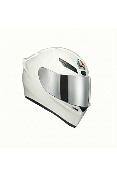 AGV K1 S Mono White Kapalı Kask + İridium Silver Vizör