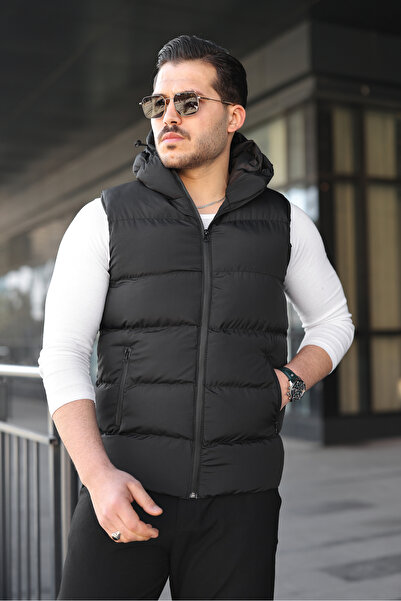S&M CLOTHİNG New Season Hooded Waterproof Inflatable Vest