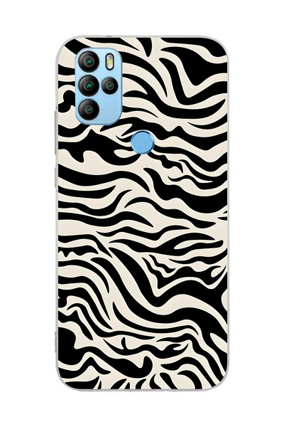 FLAMENKO حافظة هاتف شفافة بنمط زيبرا متوافقة مع جهاز General Mobile GM 21 Pro