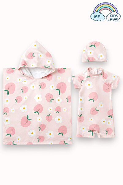 My Kids Wear Girl's Sea Combo Set of 3 – Swimsuit, Towel and Cap 12583
