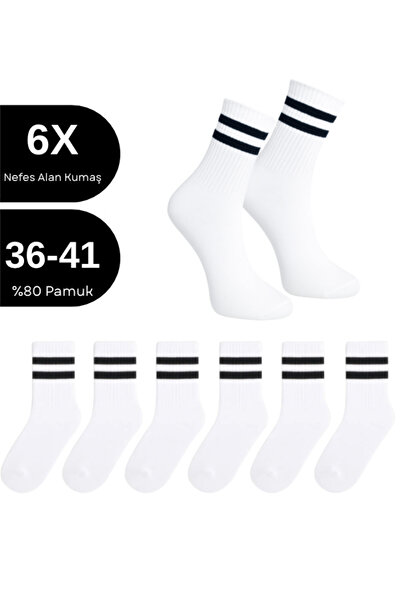 SANTO LEO 6-Piece Cotton Tennis Socks - Unisex - Sports Socks - Athlete Socks...