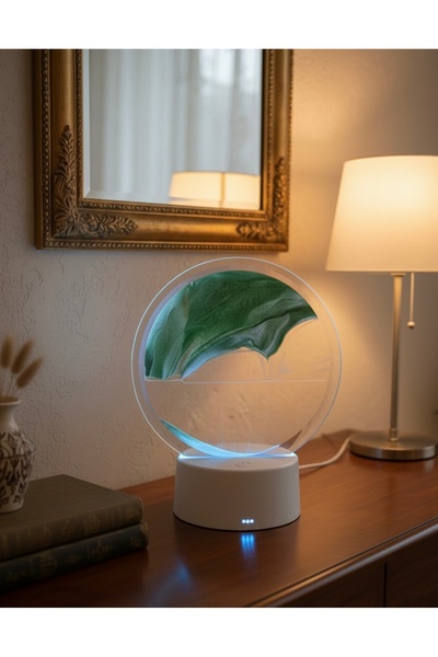 CHEMDLE LED Işıklı Dekoratif Kum Saati | Modern Masa & Gece Lambası | 16 cm Ç...