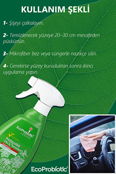 EcoProbiotic Otomobil Araç İçi Temizleyici Sprey 400 ml | Torpido, Döşeme, Plastik & Vinil İç Temizlik