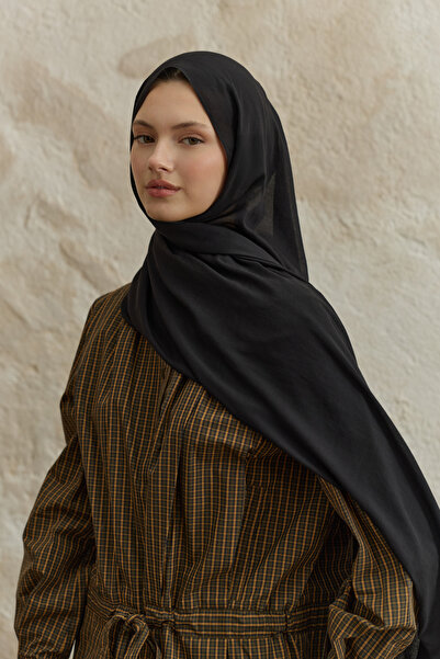 Qef Soft Line Cotton Shawl Black