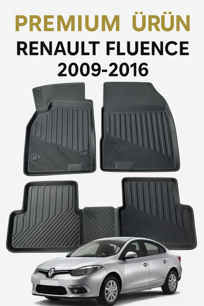 Black Gold Renault Fluence 2009-2016 3D Havuzlu Oto Paspas TPE Tam Uyumlu