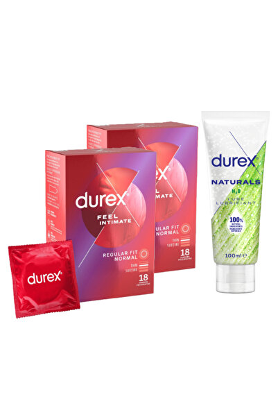 Durex Pachet Prezervative Feel Intimate 2x18 bucati + Lubrifiant Naturals H2O...