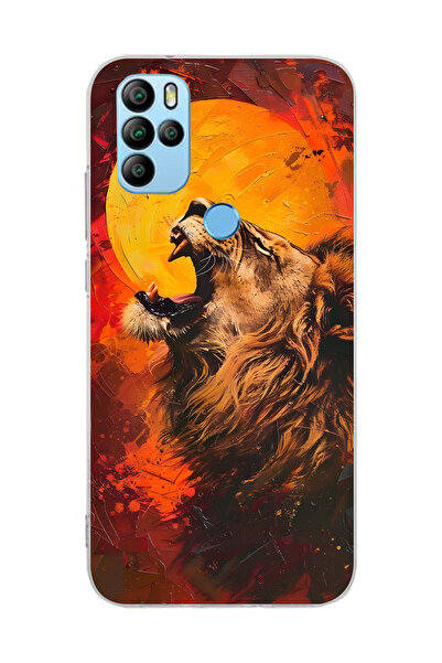 FLAMENKO حافظة هاتف شفافة بنمط الأسد متوافقة مع جهاز General Mobile GM 21 Pro