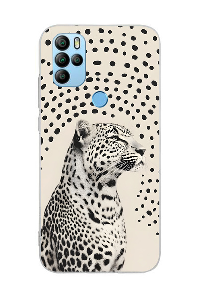 FLAMENKO حافظة هاتف شفافة متوافقة مع نمط الفهد من General Mobile GM 21 Pro