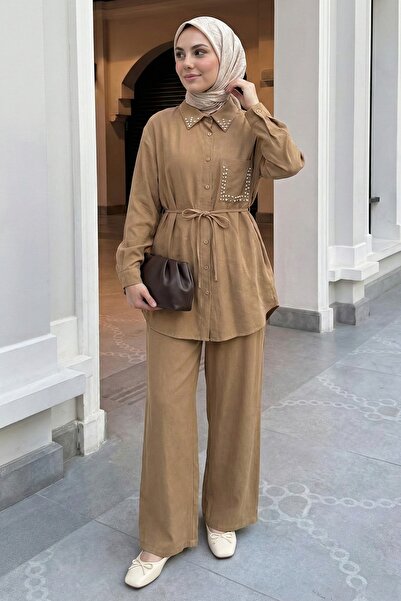 InStyle Set din modal Camel cu pietre perlate